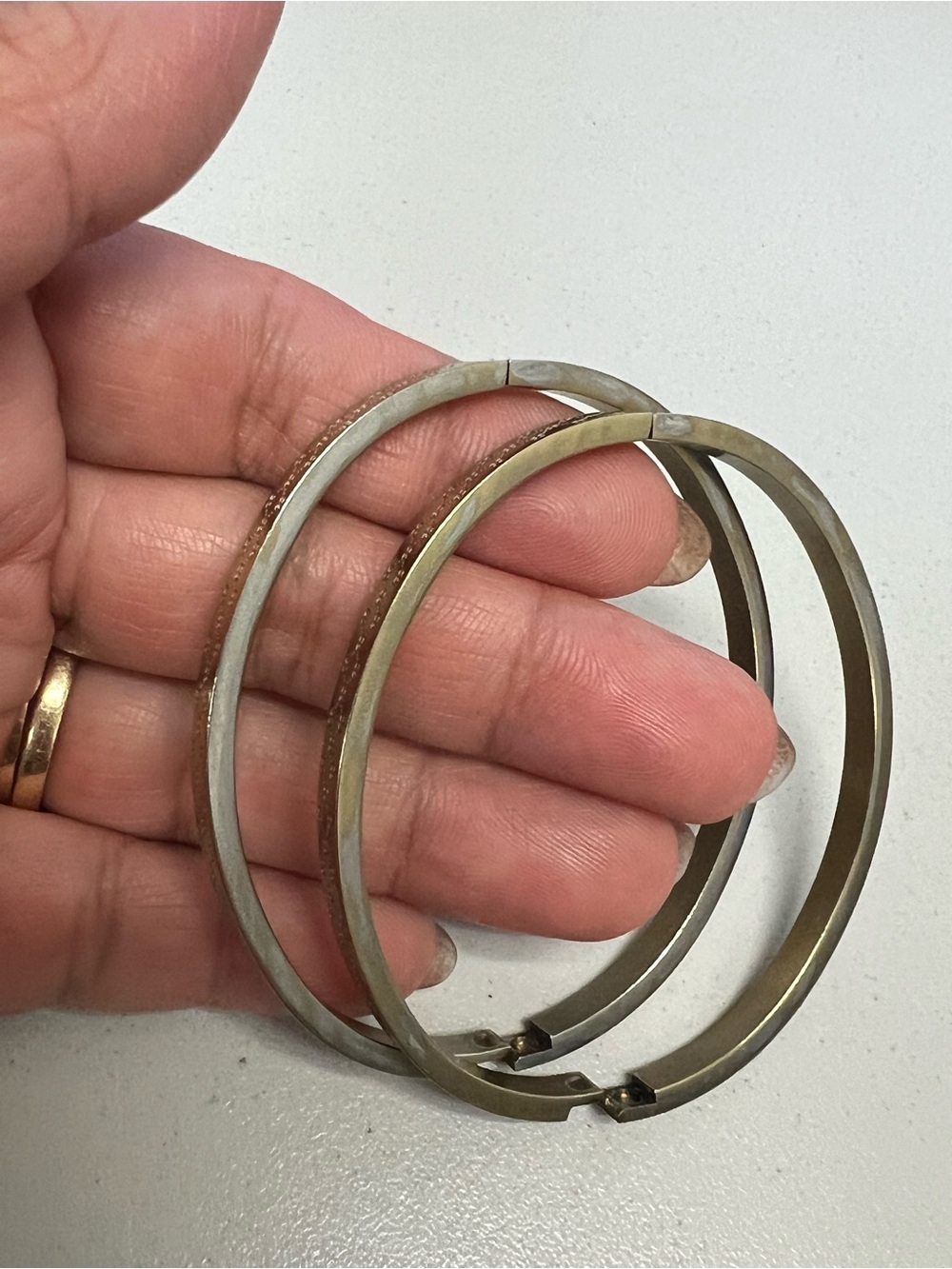 Chanel, LV, Gucci Stackable Silver and Gold Logo Bangle Set - Picture 11 of 16